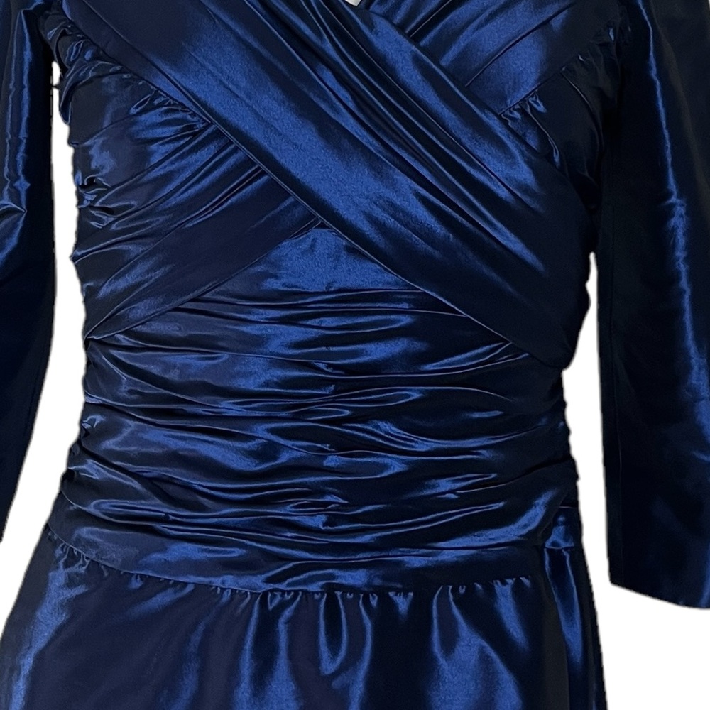 Rickie Freeman TERI JON Royal Blue Off Shoulder Gown 2 - Picture 7 of 14